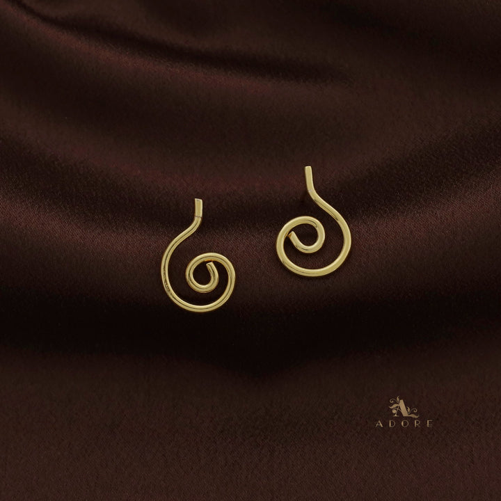 Golden Spiral Hook Earring