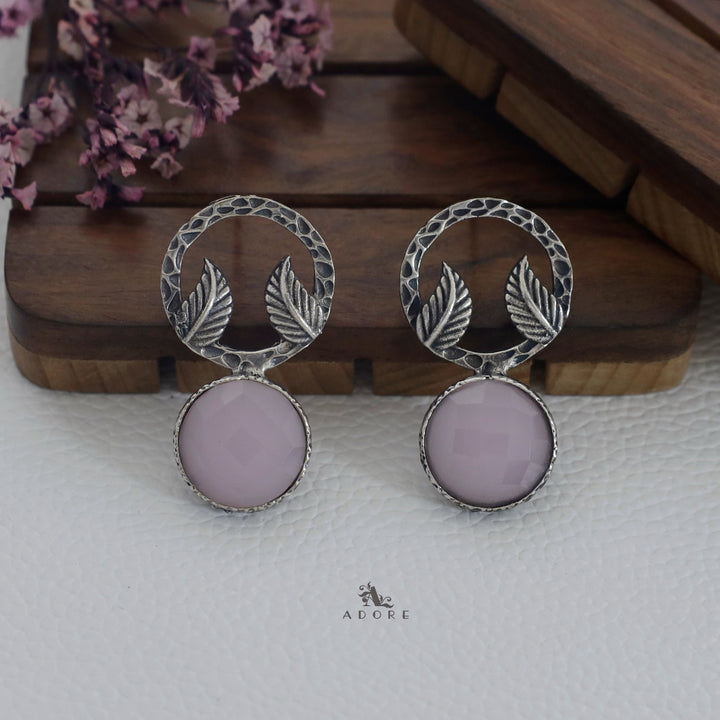 Round Leafy Glossy Earring