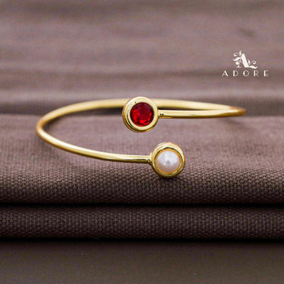 Round Glossy + Pearl Bangle