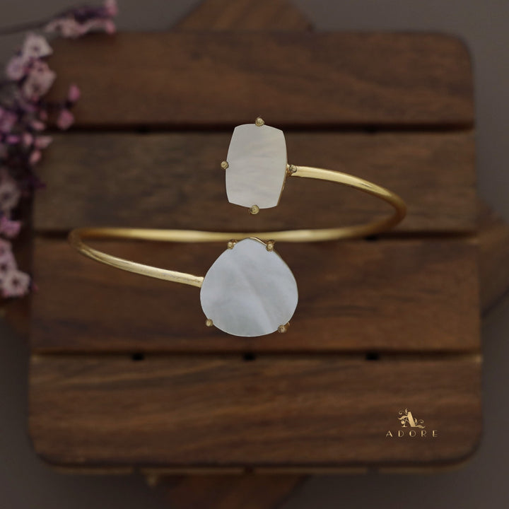 Elna Rectangle & Drop MOP Choker/Short Neckpiece Combo