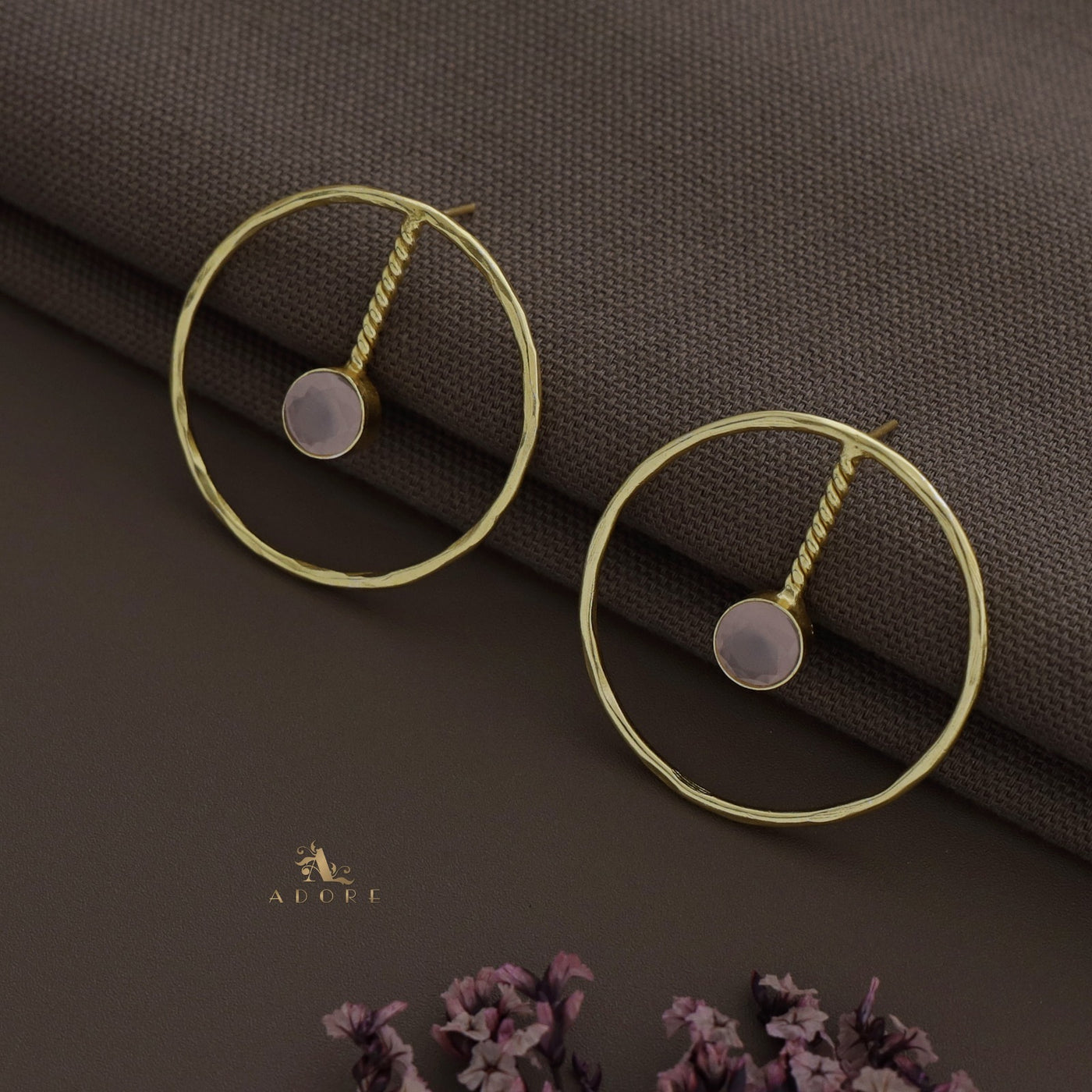 Hammered Circle Twisted Glossy Earring