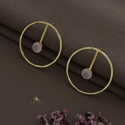 Hammered Circle Twisted Glossy Earring