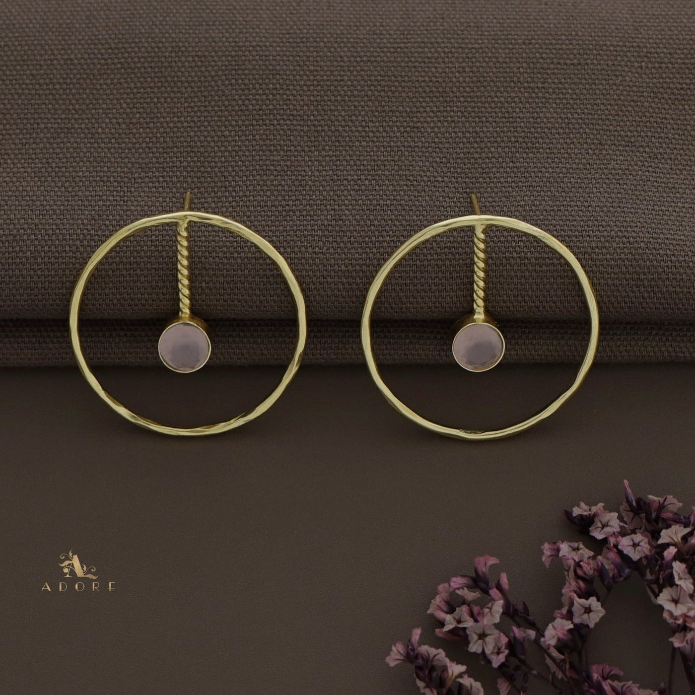 Hammered Circle Twisted Glossy Earring