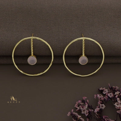 Hammered Circle Twisted Glossy Earring