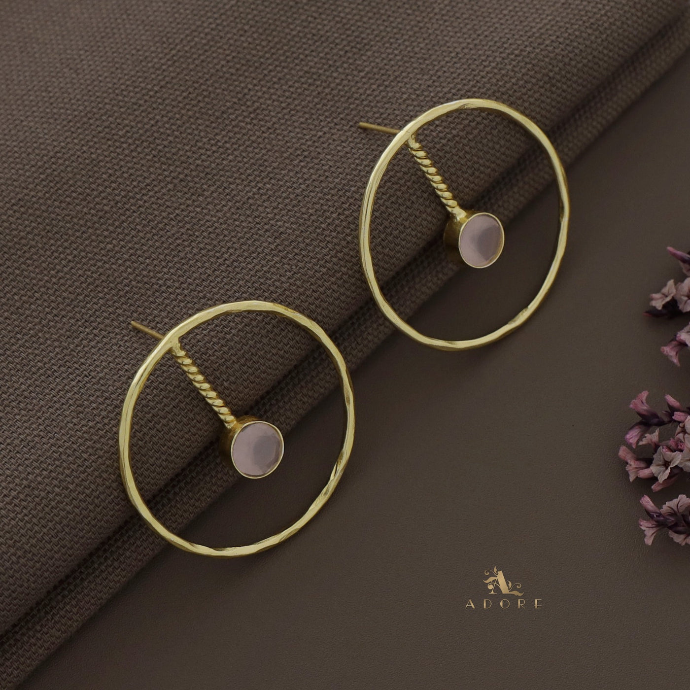 Hammered Circle Twisted Glossy Earring