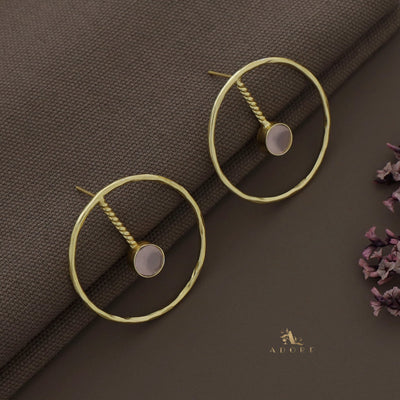 Hammered Circle Twisted Glossy Earring