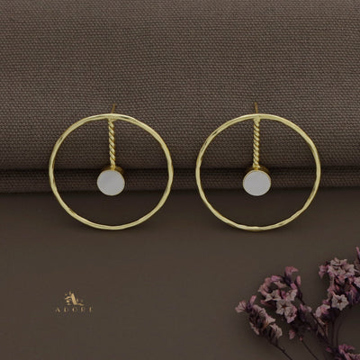 Hammered Circle Twisted Glossy Earring