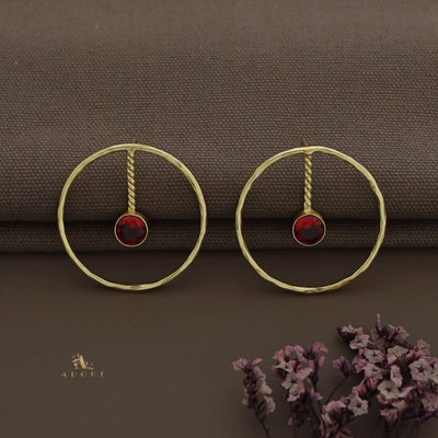 Hammered Circle Twisted Glossy Earring