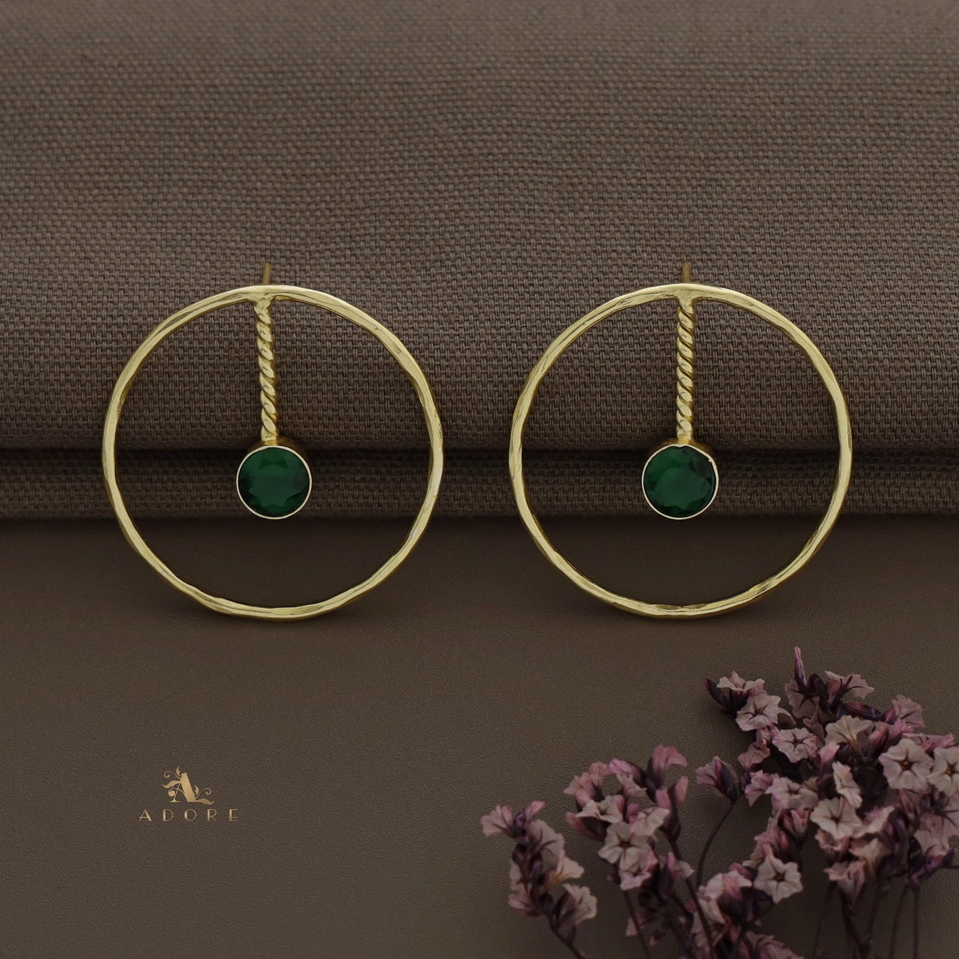 Hammered Circle Twisted Glossy Earring