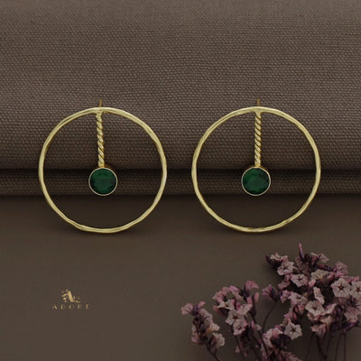 Hammered Circle Twisted Glossy Earring