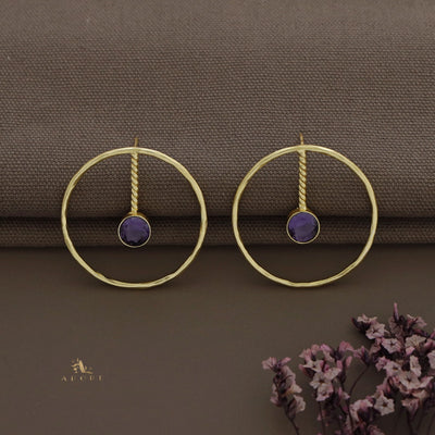 Hammered Circle Twisted Glossy Earring