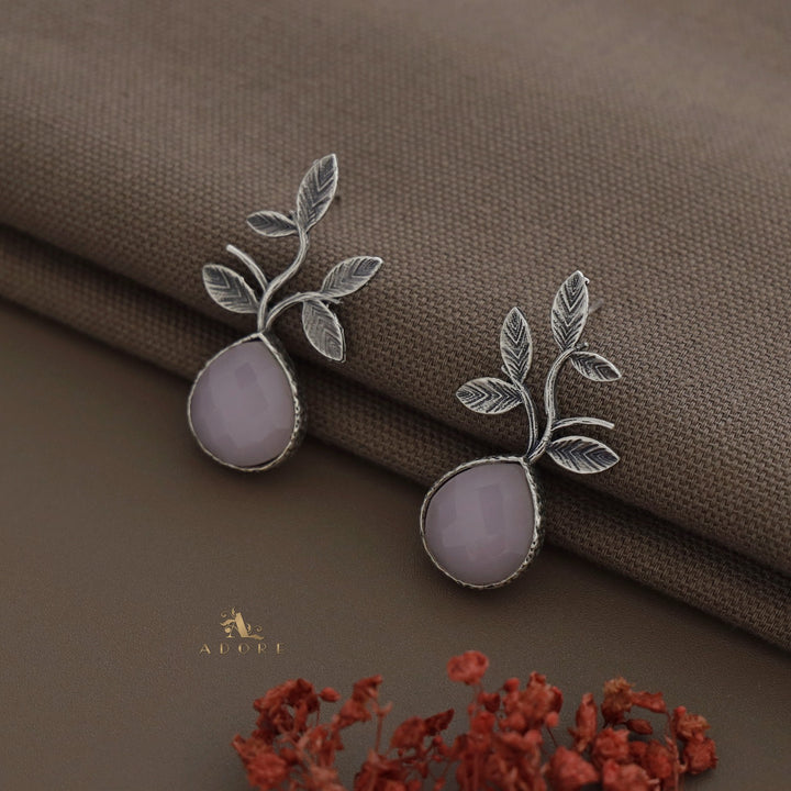Ganya Silver Leafy Glossy Earring