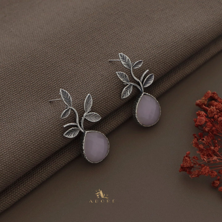 Ganya Silver Leafy Glossy Earring