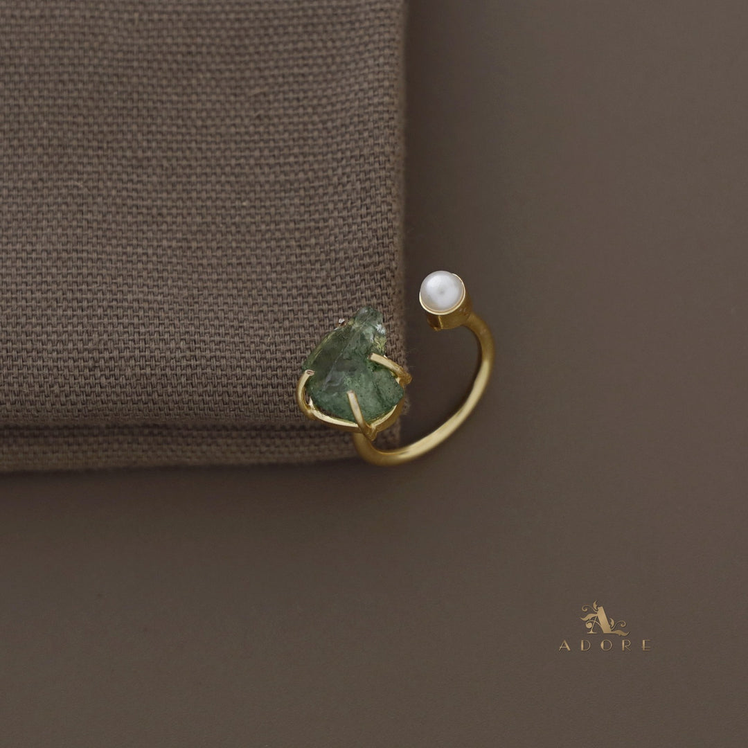 Ena Dyed Stone Plus Mini Pearl Ring