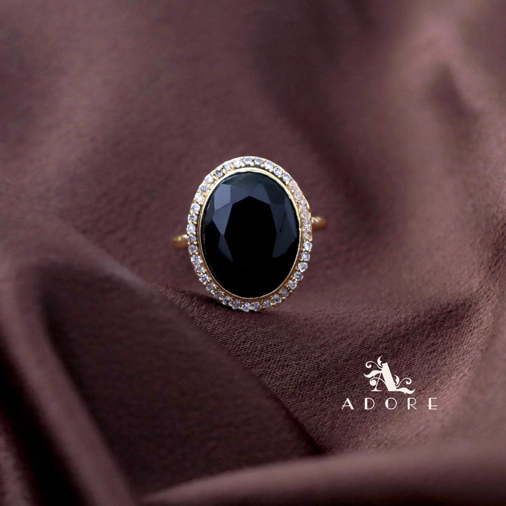 Textured Glossy Oval Ring