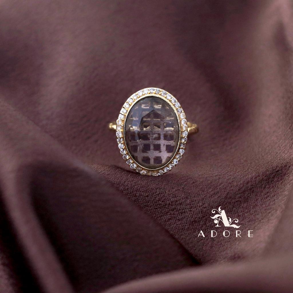 Textured Glossy Oval Ring