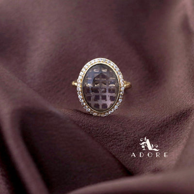 Textured Glossy Oval Ring