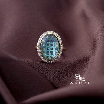 Textured Glossy Oval Ring
