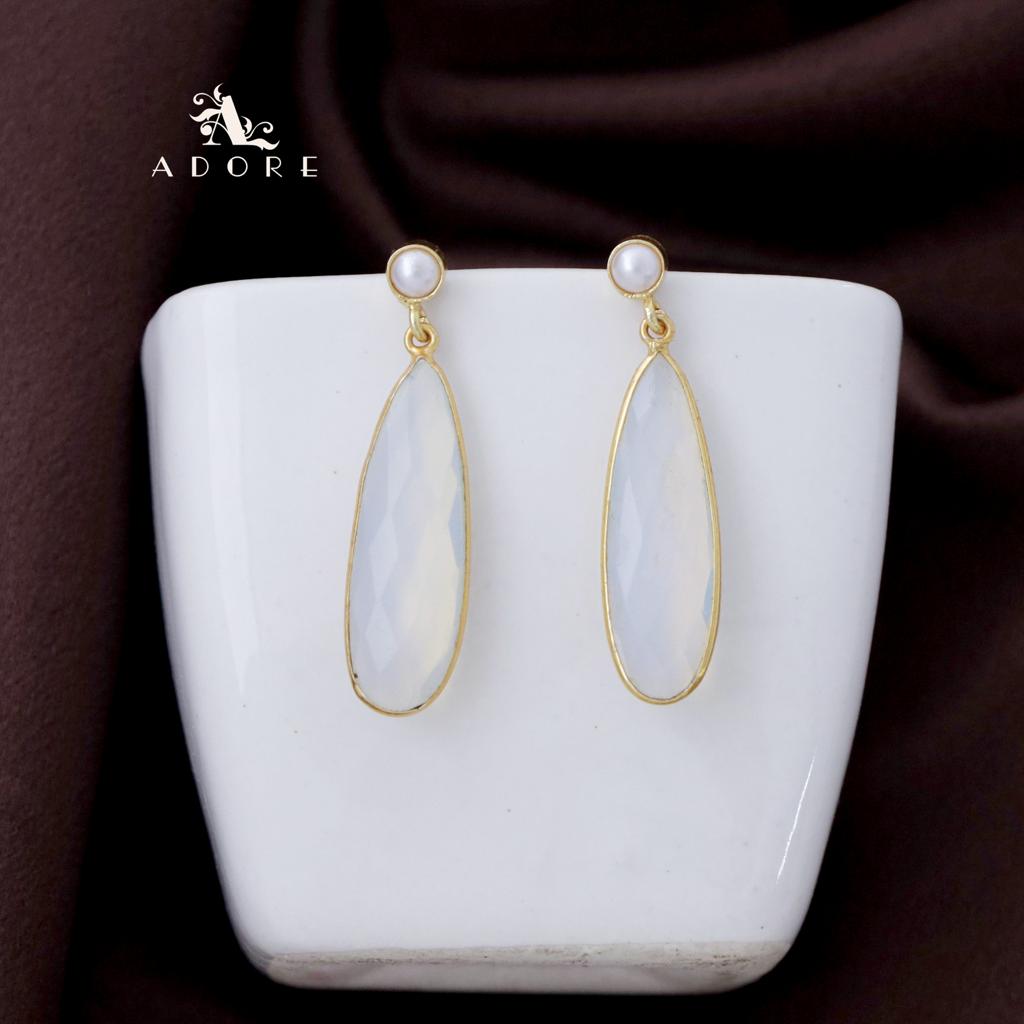 Pearly Long Glossy Drop Earring