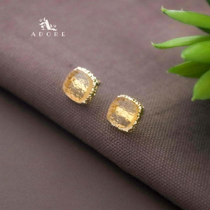Textured Riana Square Stud