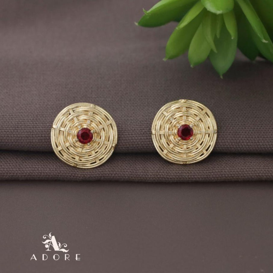 Golden Braided Web Glossy Earring