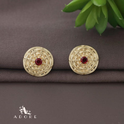 Golden Braided Web Glossy Earring