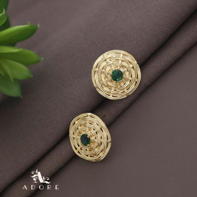 Golden Braided Web Glossy Earring