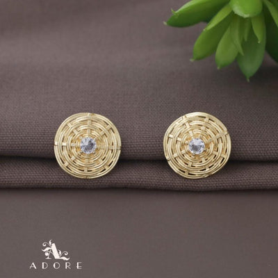 Golden Braided Web Glossy Earring