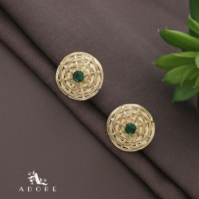 Golden Braided Web Glossy Earring