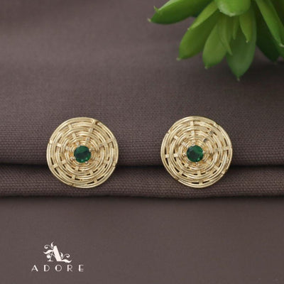 Golden Braided Web Glossy Earring