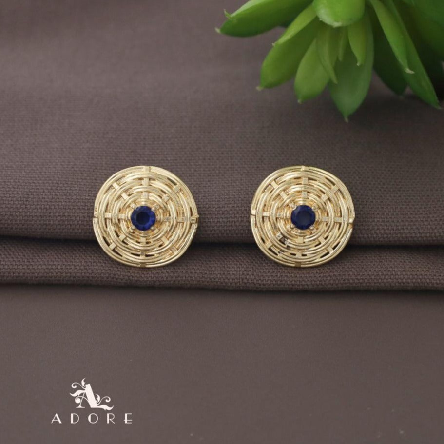Golden Braided Web Glossy Earring