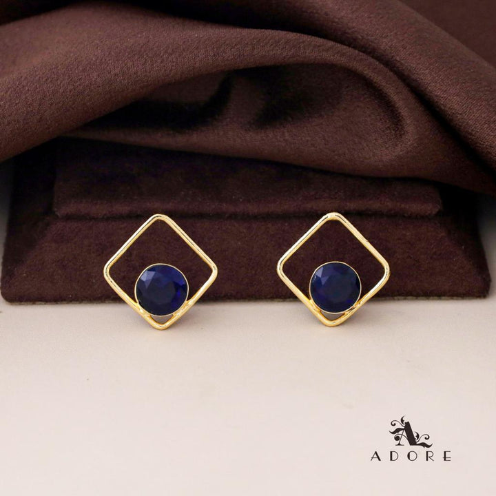 Golden Diamond Round Glossy Stud