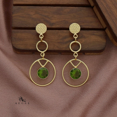Golden Bubble Circles Round Glossy Earring