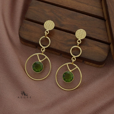 Golden Bubble Circles Round Glossy Earring