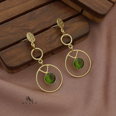 Golden Bubble Circles Round Glossy Earring