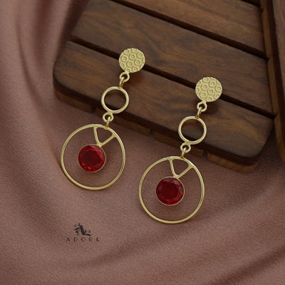 Golden Bubble Circles Round Glossy Earring