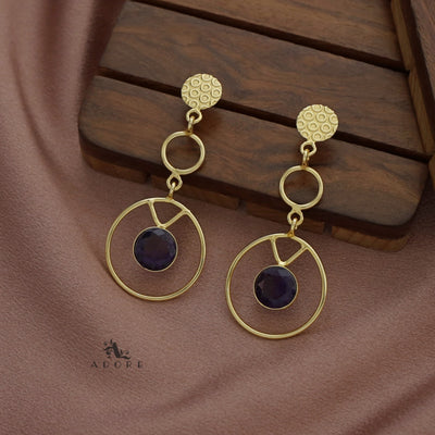 Golden Bubble Circles Round Glossy Earring