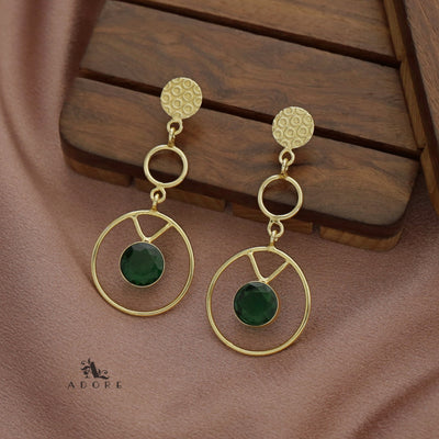 Golden Bubble Circles Round Glossy Earring