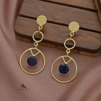 Golden Bubble Circles Round Glossy Earring