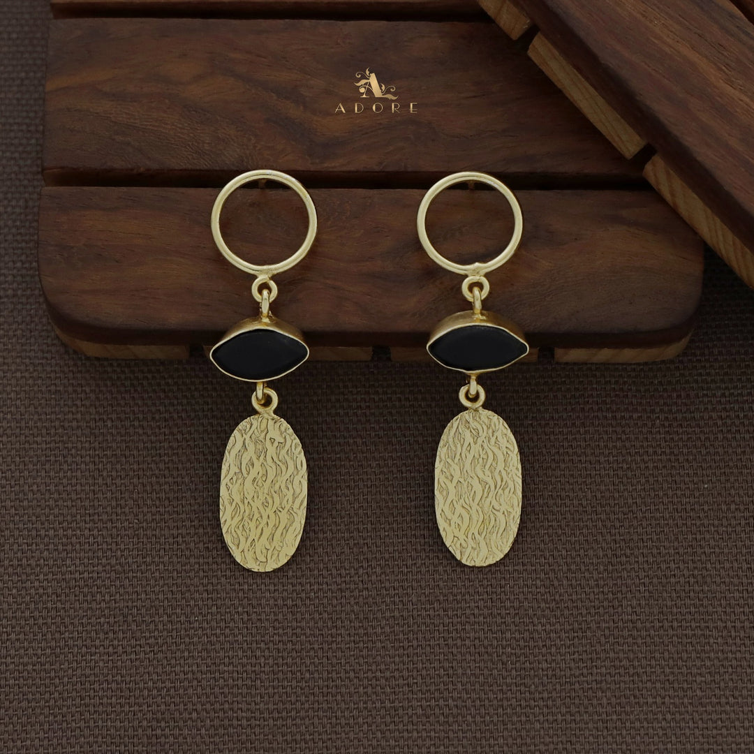 Circle And  Ellipse Textured Oval Earring