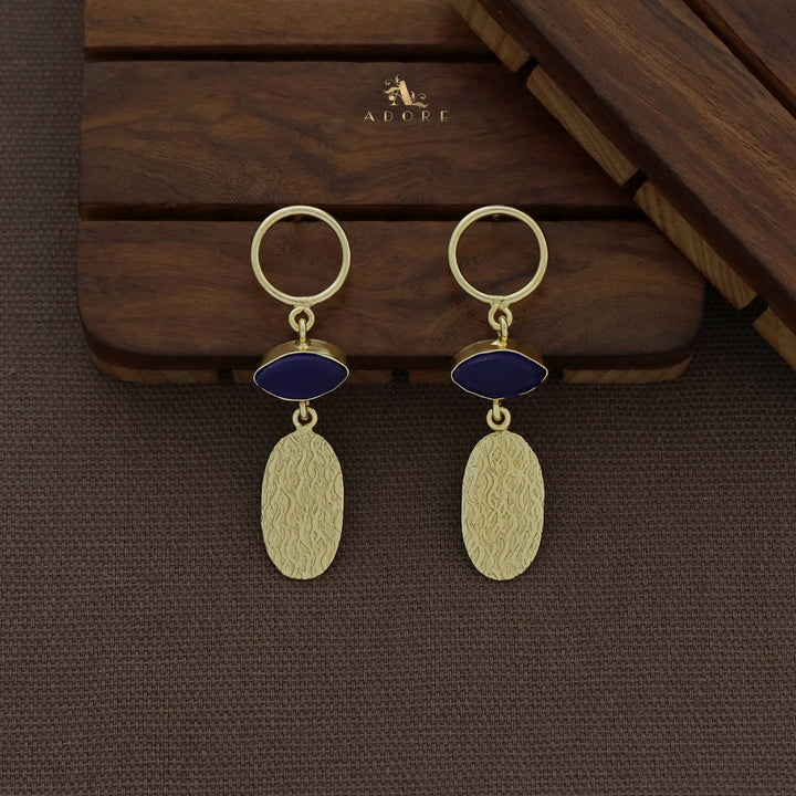 Circle And  Ellipse Textured Oval Earring