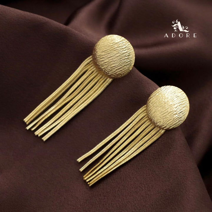 Golden Textured Shower Earring