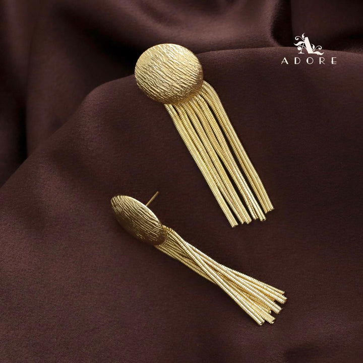 Golden Textured Shower Earring