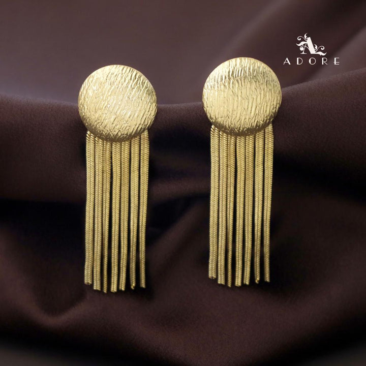 Golden Textured Shower Earring