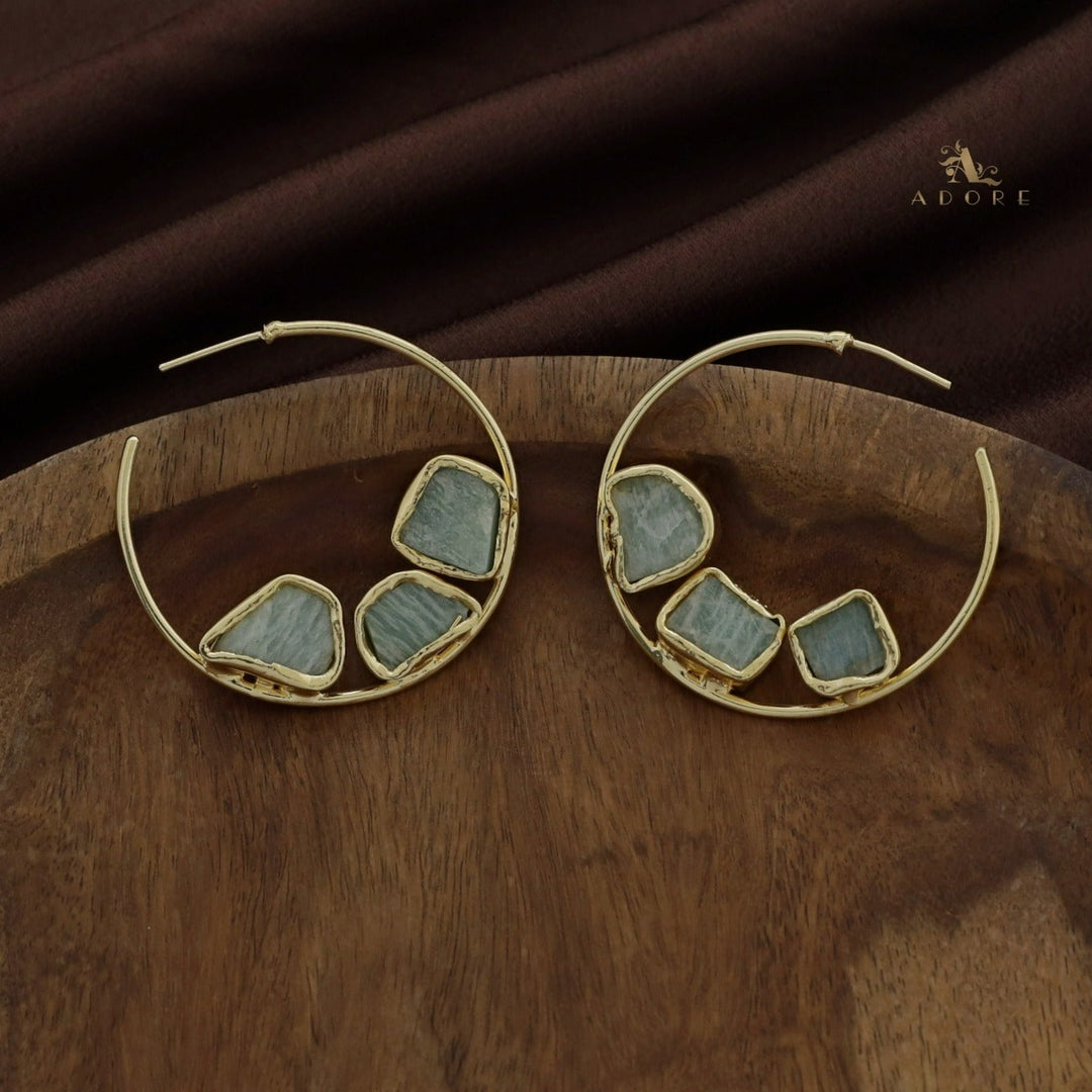 Frida Hoop 3 Raw Stone Earring