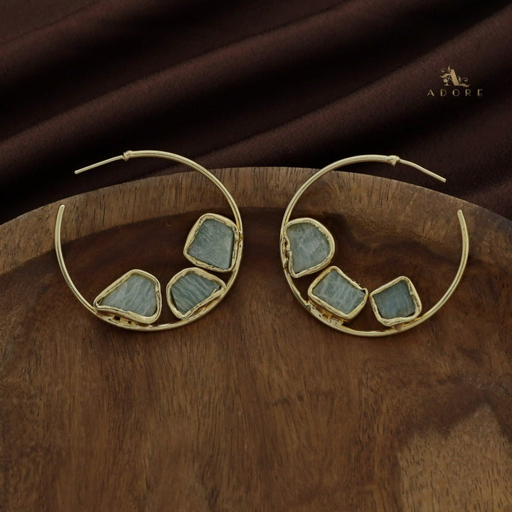 Frida Hoop 3 Raw Stone Earring