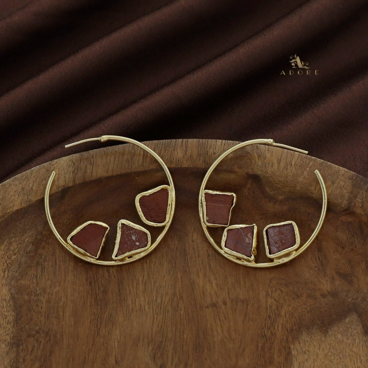 Frida Hoop 3 Raw Stone Earring