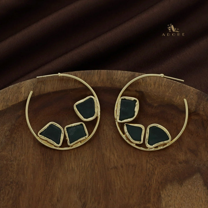 Frida Hoop 3 Raw Stone Earring