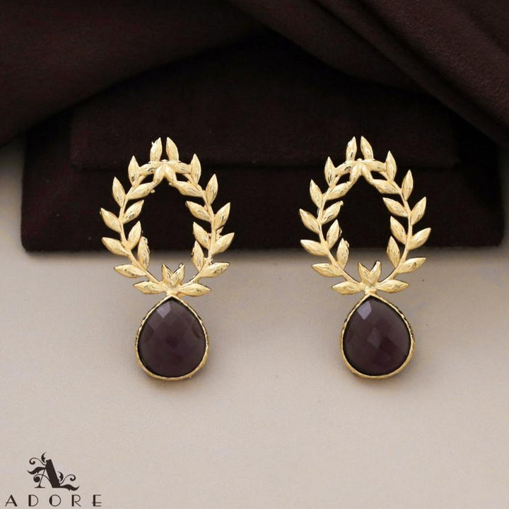 Golden Leafy Drop Earring