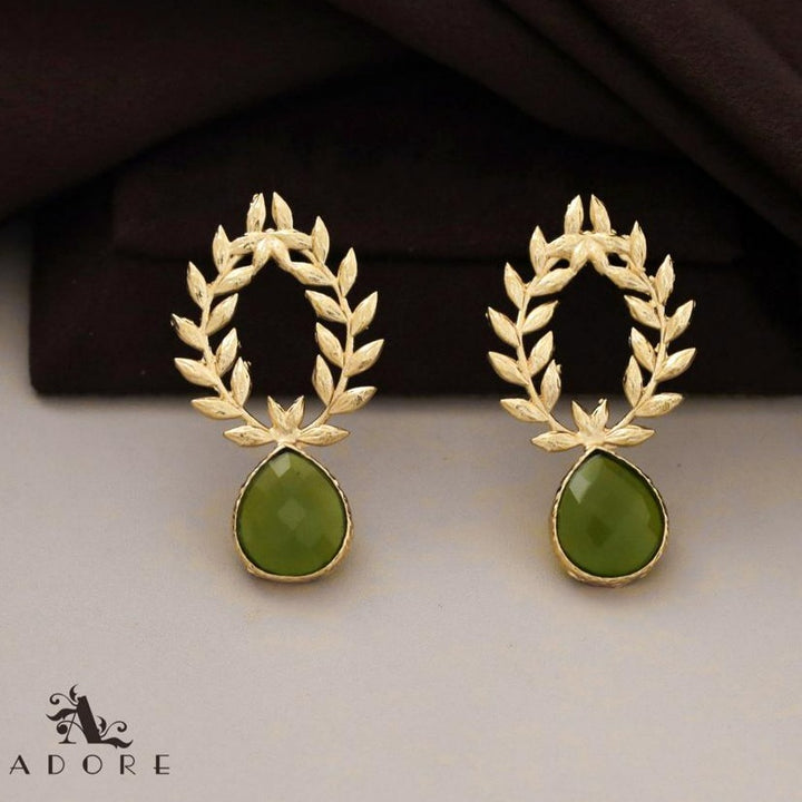 Golden Leafy Drop Earring